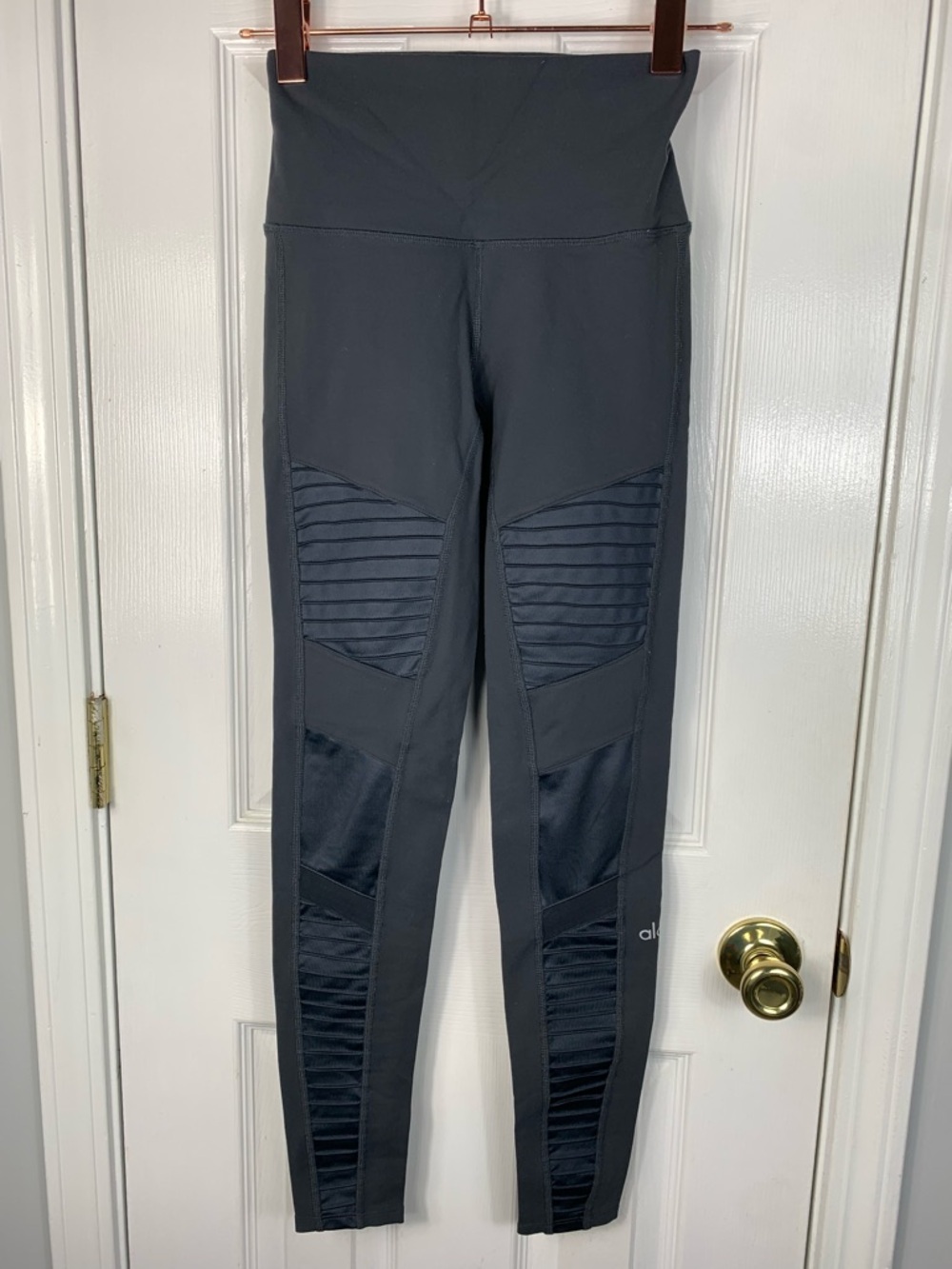 Alo High-Waist Gray Moto Panel Legging Size XS
